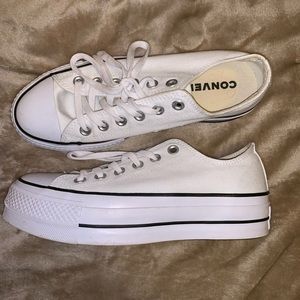 White Platform Converse Worn Once